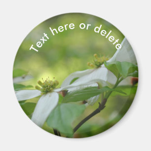 White Dogwood Flower Pair Personalized Magnet