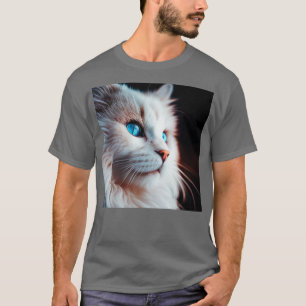 White Domestic Cat Lover A I Generated Art 2 T-Shirt