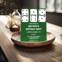 White Dominoes with Black Dots Green