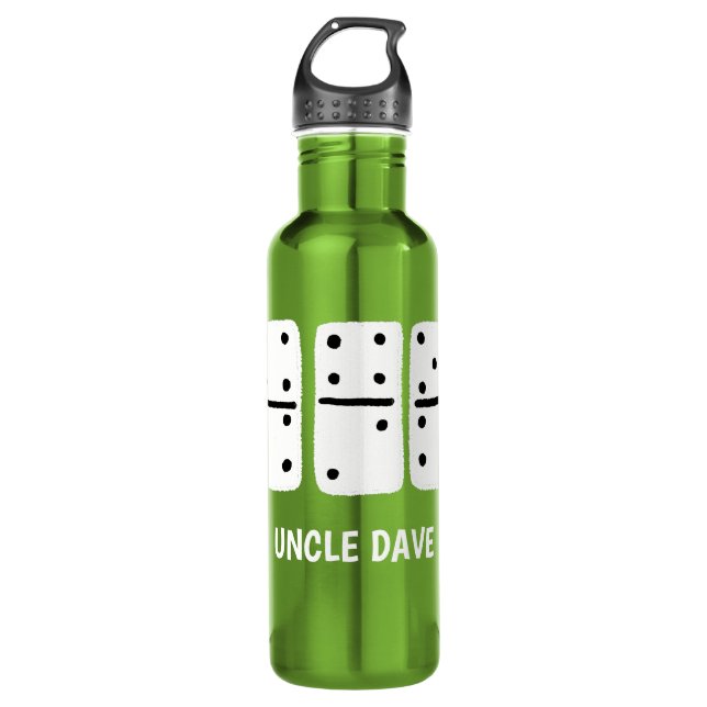 White Dominoes with Black Dots Personalized 710 Ml Water Bottle (Front)