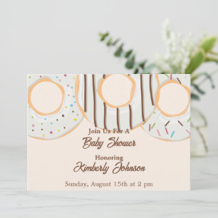 White Donut Delight Baby Shower Invitation