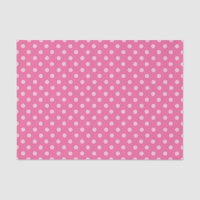 White Dot Pink Background Elegant Polka Dot Dotted Tissue Paper (Front)
