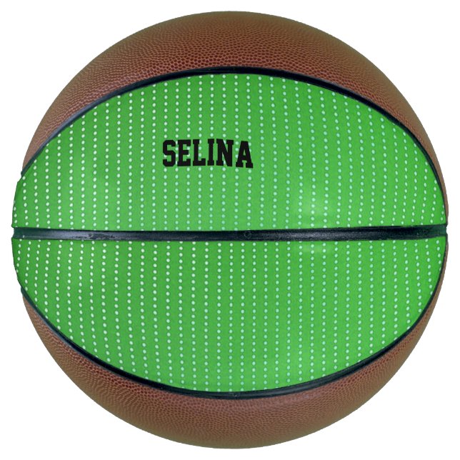 White dots green pattern basketball (Front)