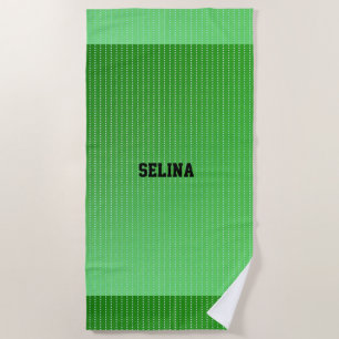 White dots green pattern beach towel