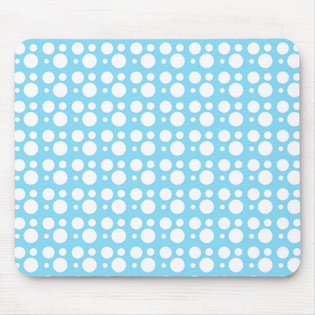 white dots, light blue mouse pad (Front)