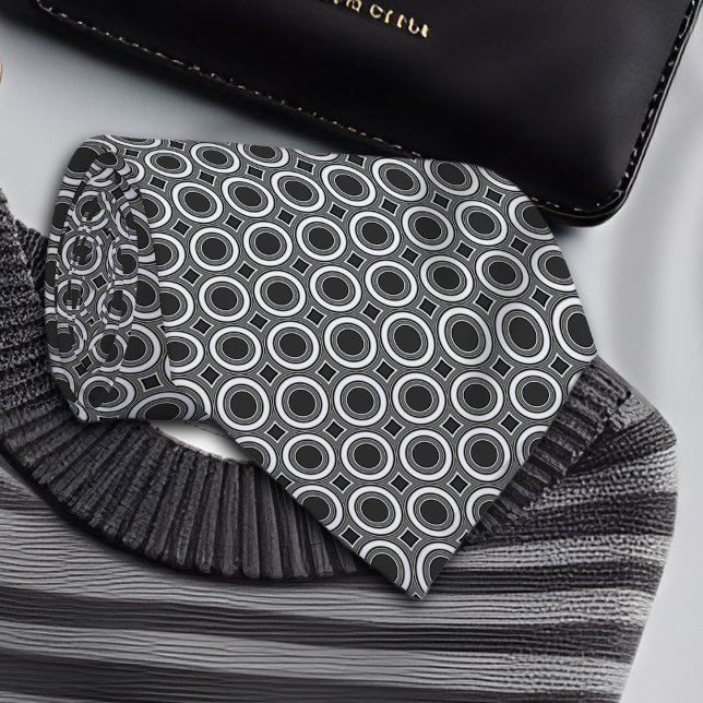 White Dots on Black Geometric Pattern Tie (Creator Uploaded)