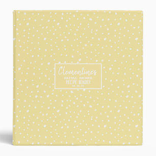 White Dots on Yellow  Bridal Shower Recipe Binder
