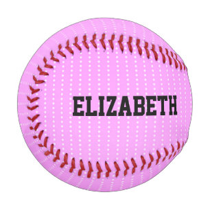 White dots pink pattern baseball