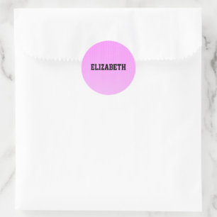 White dots pink pattern classic round sticker
