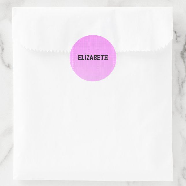 White dots pink pattern classic round sticker (Bag)