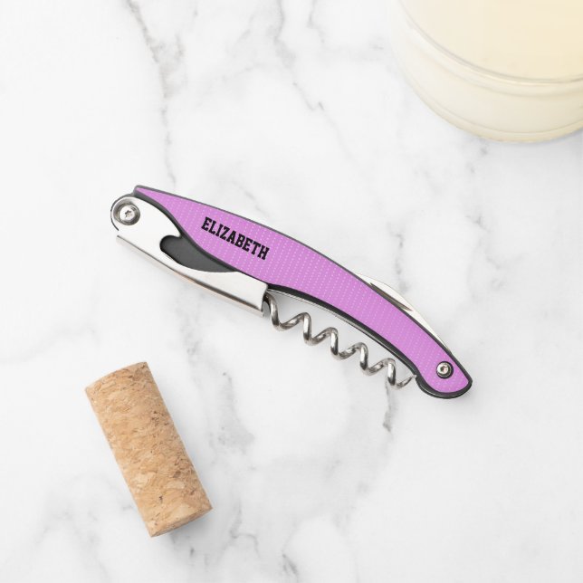 White dots pink pattern corkscrew (Front)