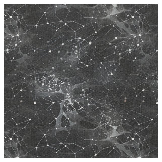 White Dots & Webs on Black Fabric (Close Up)