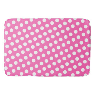White dotted pattern bath mat