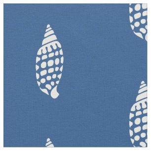 White Dotted Shells Pick Any Colour Nautical Fabric