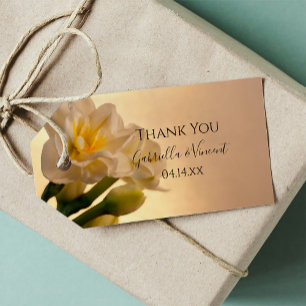White Double Daffodils Wedding Thank You Favour Ta Gift Tags