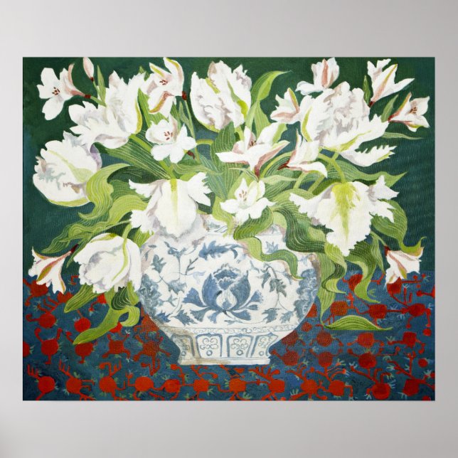 White double tulips and alstroemerias 2013 poster (Front)