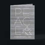 White Dove 1 Photo Modern Peace Grey Wood Folded Holiday Card<br><div class="desc">Wish family and friends a simple gift of peace for the holidays with an elegant dove one photo folded greeting card. All wording on this template is simple to customize, making it suitable for Christmas, New Years, Hanukkah and Rosh Hashanah. The modern grey and white design features rustic faux grey...</div>