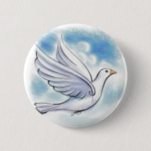 white dove 2 inch round button