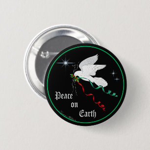 White Dove 2 Inch Round Button