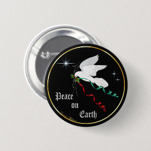 White Dove 2 Inch Round Button