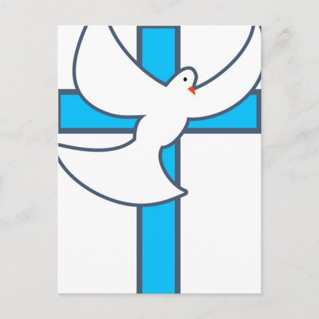 White Dove And Cross Postcard (Front)