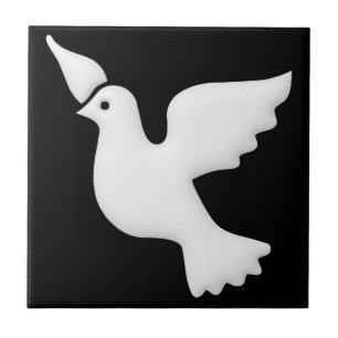 White Dove Belight Facing Left Tile