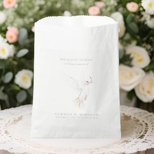 White Dove Bird Seed Packet Funeral Memorial Favour Bag