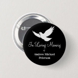White Dove Celebration Of Life Funeral 2 Inch Round Button