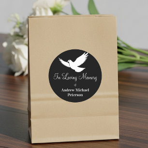 White Dove Celebration Of Life Funeral Classic Round Sticker