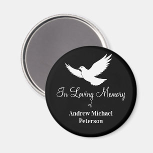 White Dove Celebration Of Life Funeral Magnet