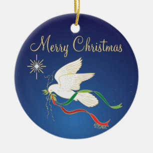 White Dove Ceramic Ornament