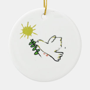 White Dove Ceramic Ornament