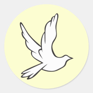 White Dove Classic Round Sticker