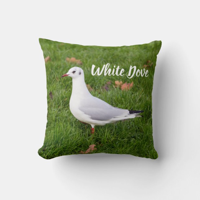 White Dove for bird and Pigeon lover gift Throw Pillow (Front)