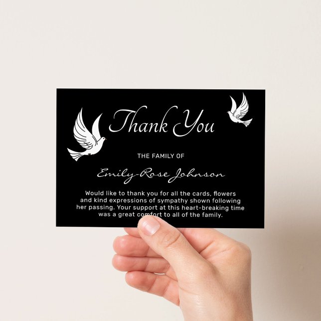 White Dove Funeral Simple Thank You | Sympathy Card (Creator Uploaded)