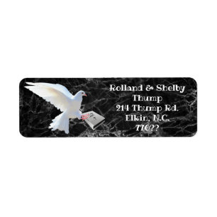 WHITE DOVE HOLDING BIBLE LABEL
