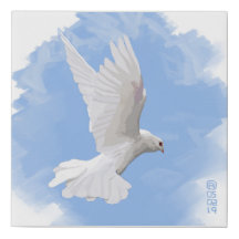 White Dove In A Blue Sky Painting