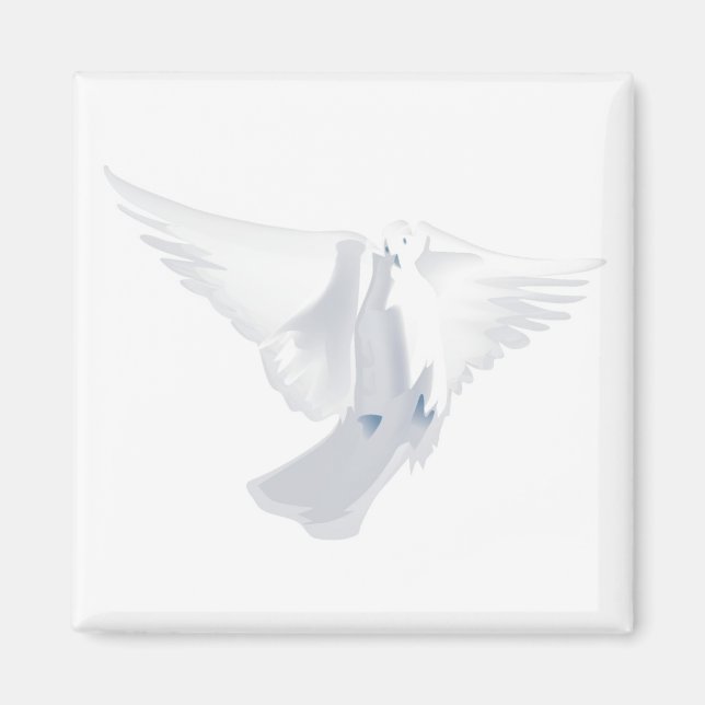 White Dove in Flight Image Magnet (Front)