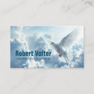  White Dove in the Blue Sky Christianity Pastor Business Card