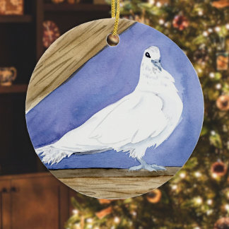 White Dove in the Rafters (Friendly Beasts Series) Ceramic Ornament