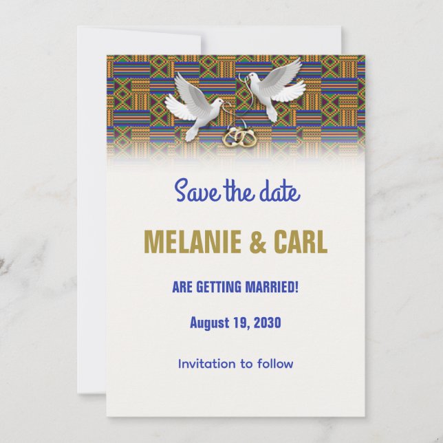 White Dove Kante Save The Date Card (Front)