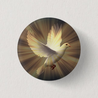 White Dove of Peace. 1 Inch Round Button