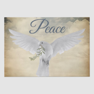 White Dove Olive Branch Watercolor Tissue Paper