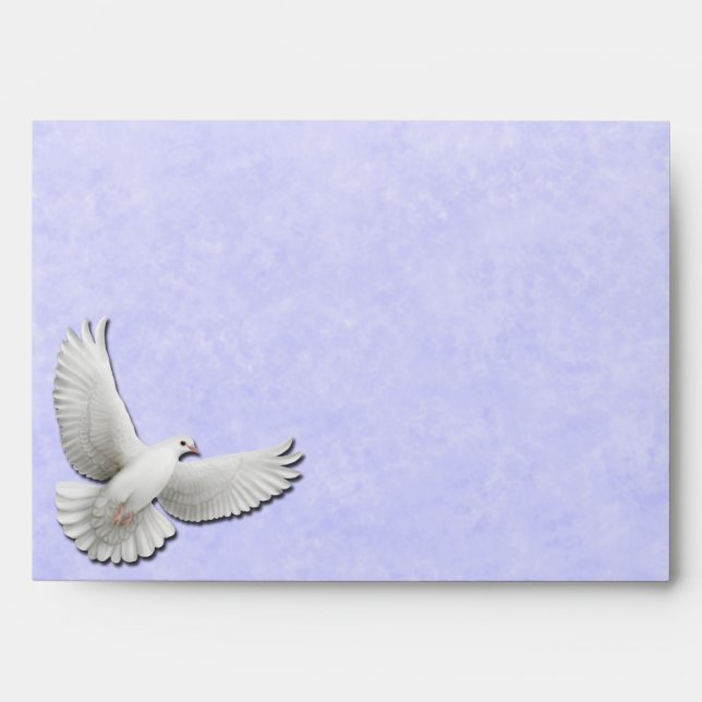 White Dove on Blue A7 Envelope (Front)