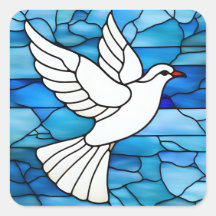 White Dove on Stained Glass