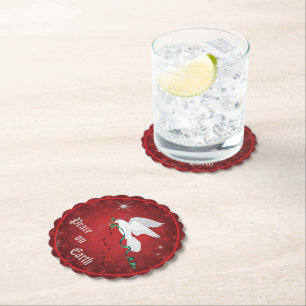 White Dove Paper Coaster