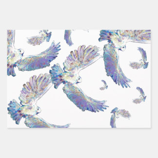 White Dove Peace Love Bird Maureen Girard Wrapping Paper Sheet