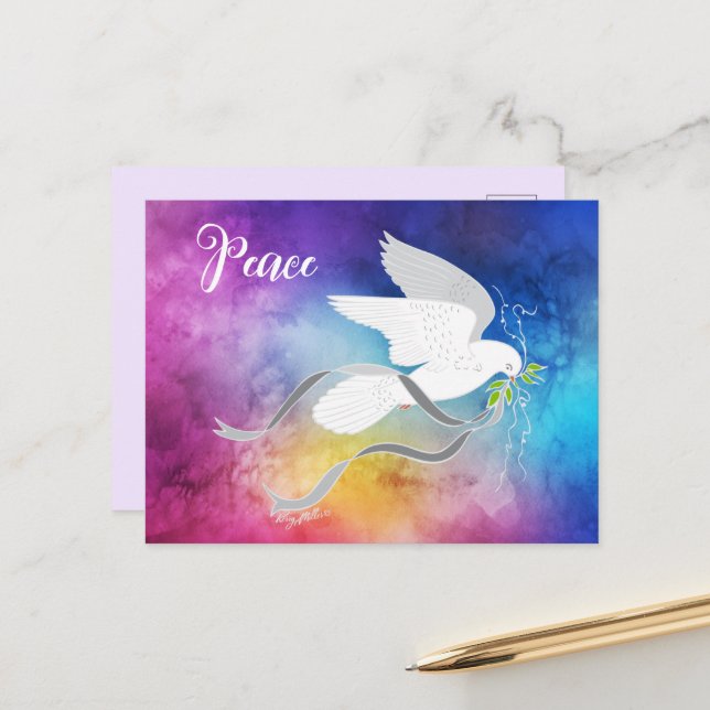 White Dove Postcard (Front/Back In Situ)
