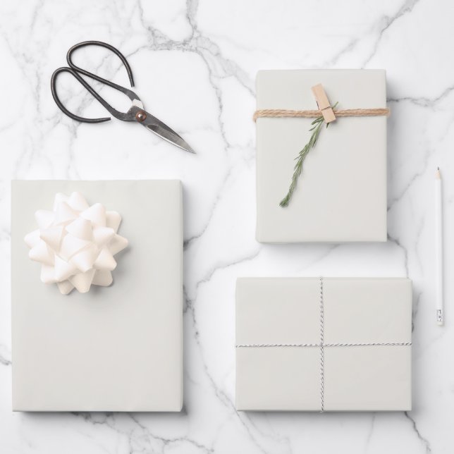White Dove Solid Colour Wrapping Paper Sheet (Front)