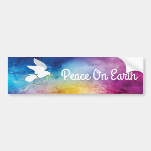 White Dove Spreading Peace On Earth Bumper Sticker